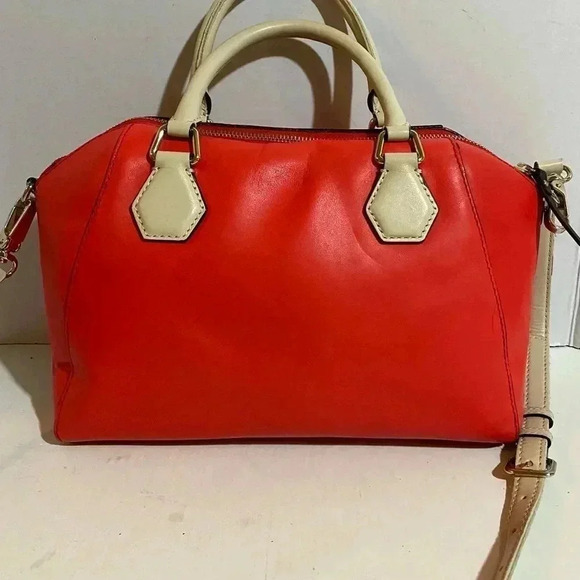 Kate spade orange & cream leather satchel handbag - Picture 15 of 15